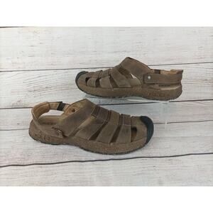 KEEN Men Leather Metatomical Foot Bed Shoes Sandals Sz 10 Brown
